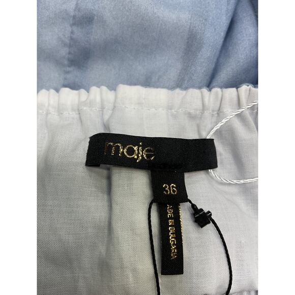 Maje Short 'Tie Dyed' Blue Cotton Dress Size 36 - NWT - Picture 4 of 5